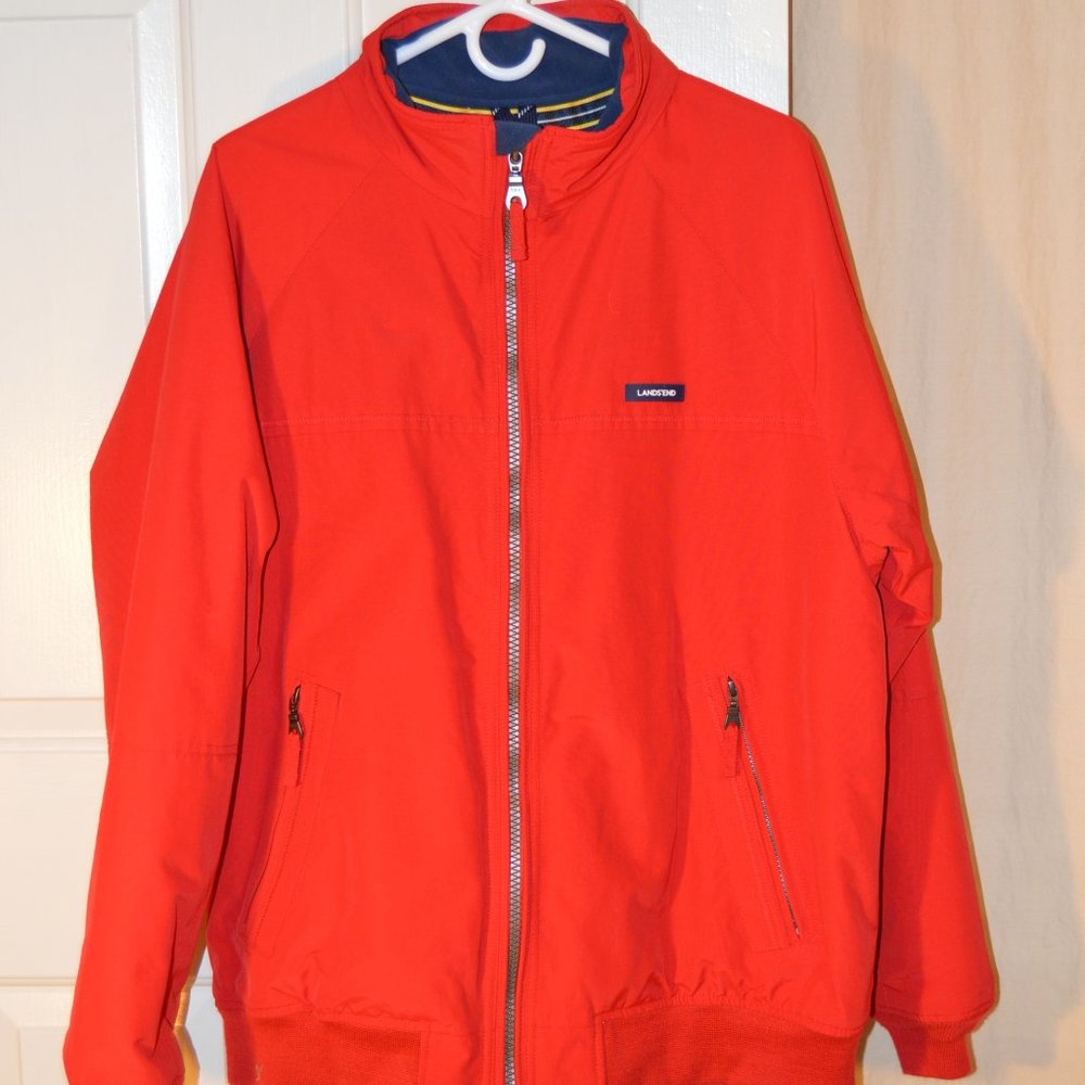 Land's End Squall jacket sz Lg EUC Candy Apple Red